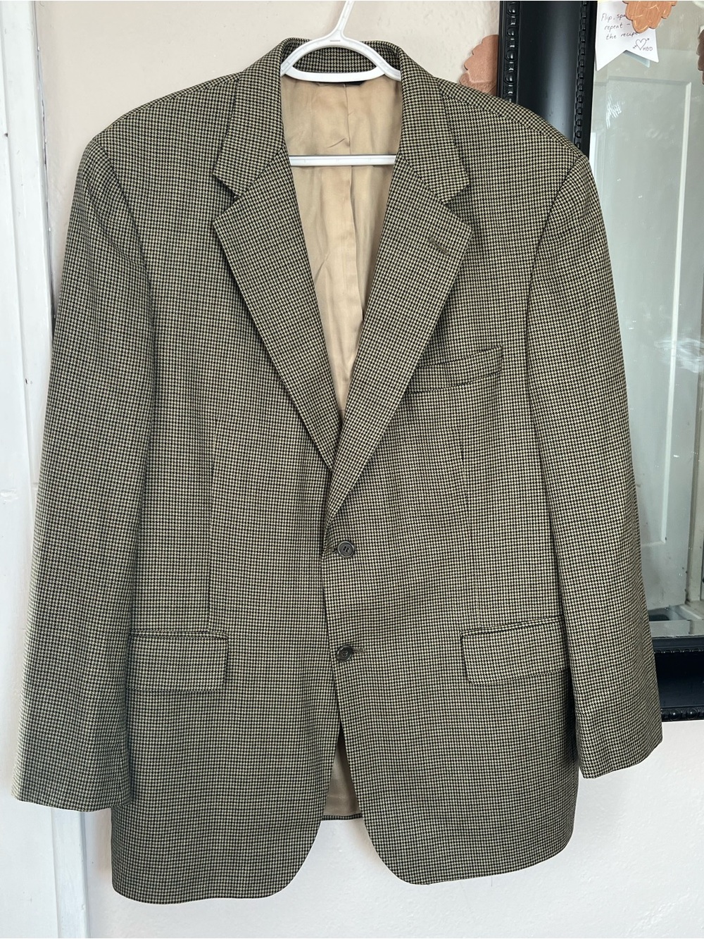 Brooks Brothers Tan/Black Houndstooth Men’s 42R Sport Coat